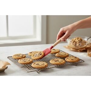 Threshold Cookie Turner Kitchen Spatula Red Silicone Beechwood Handle New NWT